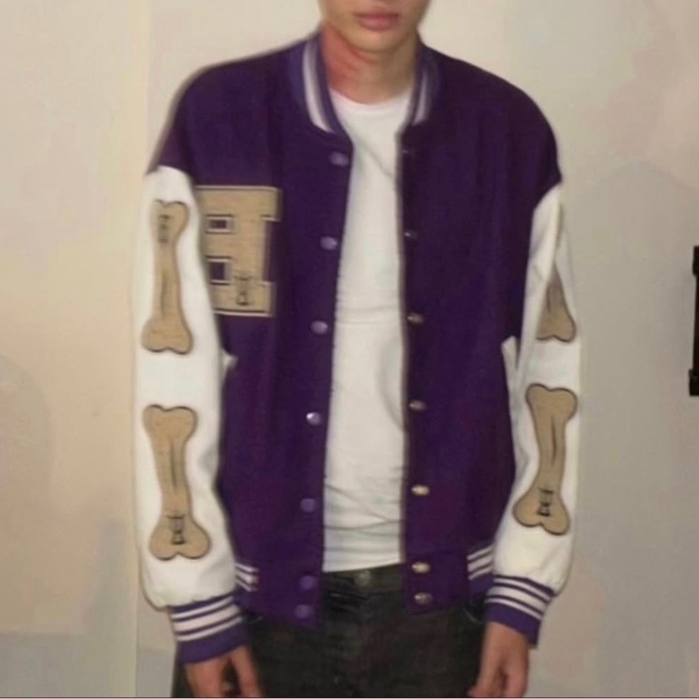 bone varsity jacket